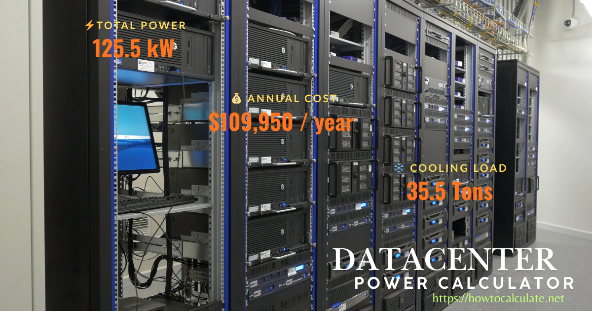 Free Datacenter Power Calculator | Server Power & Cost